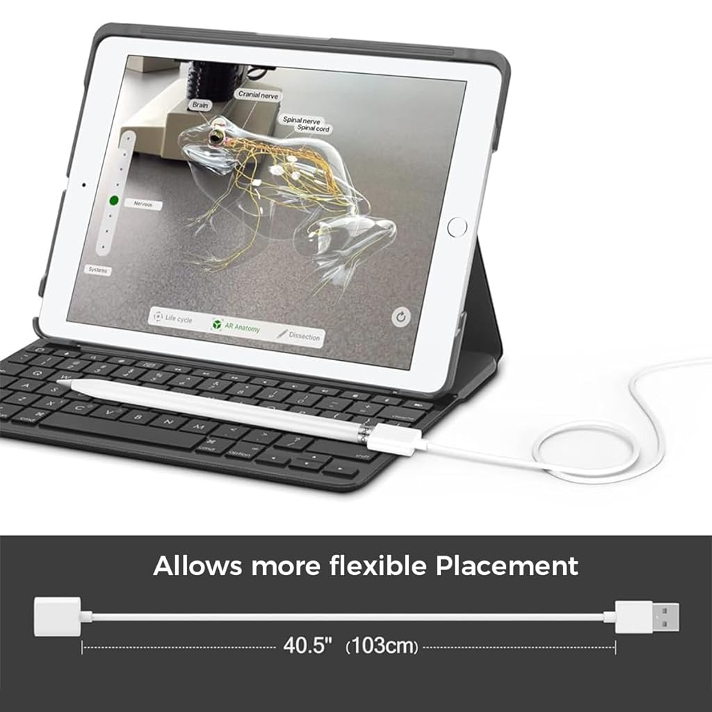 ZORBES USB C to Light-ning Charging Cable for Apple Pencil, 3.3ft Extension Charging Cable for Apple Pencil 1st Gen, iPad Pro, iPhone Charging Adapter Cable ZORBES USB C to Light-ning Charging Cable for Apple Pencil, 3.3ft Extension Charging Cable for Apple Pencil 1st Gen, iPad Pro, iPhone Charging Adapter Cable